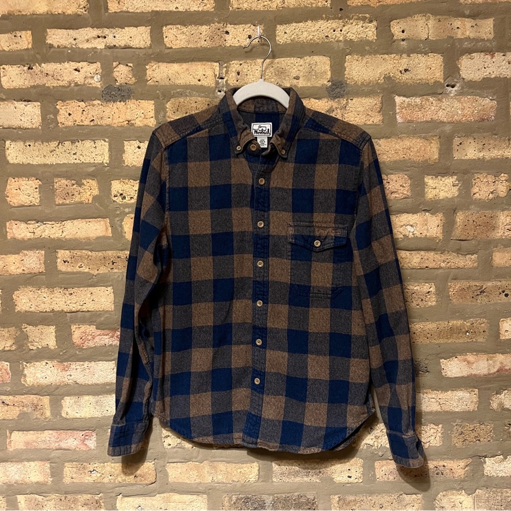 Woolrich Blue and Brown Plaid Men's Shirt